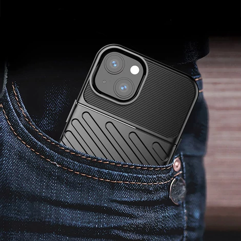 Thunder Case Rugalmas, strapabíró TPU tok iPhone 13-hoz fekete