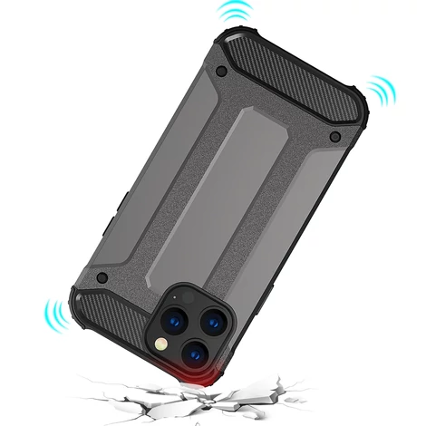 Hybrid Armor tok Kemény, strapabíró borítás iPhone 13 Pro-hoz fekete