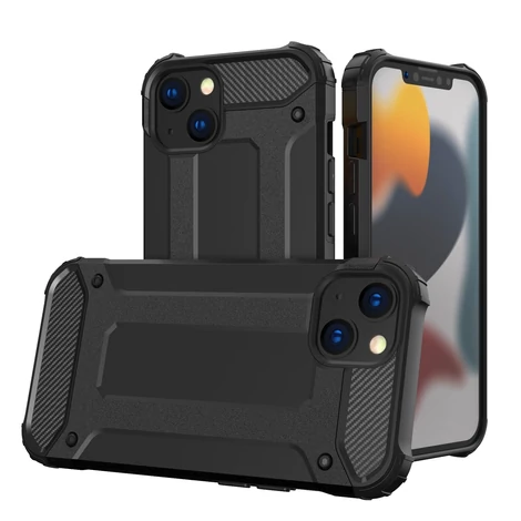 Hybrid Armor Case Tough Rugged Cover for iPhone 13 black
