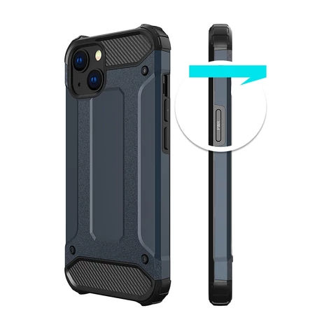 Hybrid Armor tok Kemény, strapabíró Tok iPhone 13 mini kék