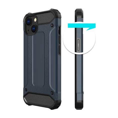 Hibrid páncél tok Kemény, strapabíró borítás iPhone 13 mini ezüst színűhöz