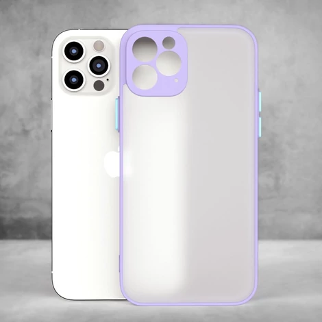 Milky Case szilikon rugalmas, áttetsző tok iPhone 12 Pro Max lila színű készülékhez