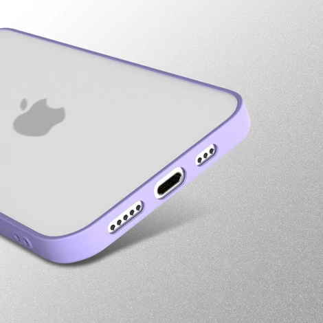 Milky Case szilikon rugalmas, áttetsző tok iPhone 12 Pro Max lila színű készülékhez
