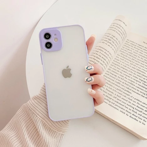 Milky Case szilikon rugalmas, áttetsző tok iPhone 12 Pro Max lila színű készülékhez