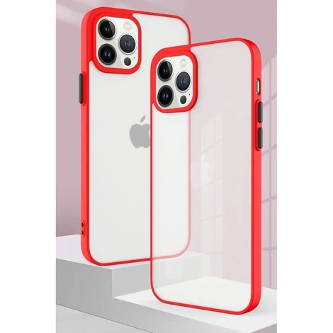 Milky Case szilikonból készült rugalmas, áttetsző tok iPhone 13 piros színű készülékhez