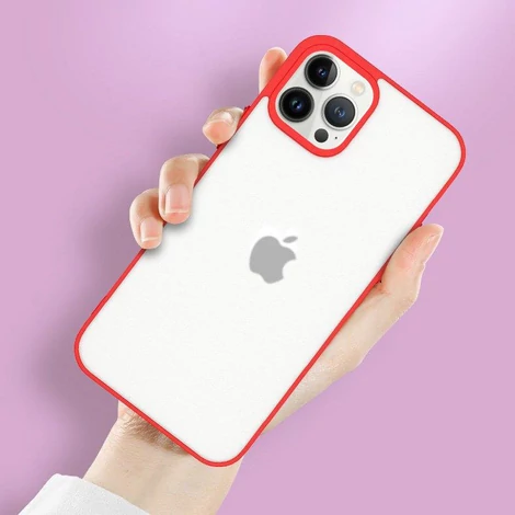 Milky Case szilikonból készült rugalmas, áttetsző tok iPhone 13 piros színű készülékhez