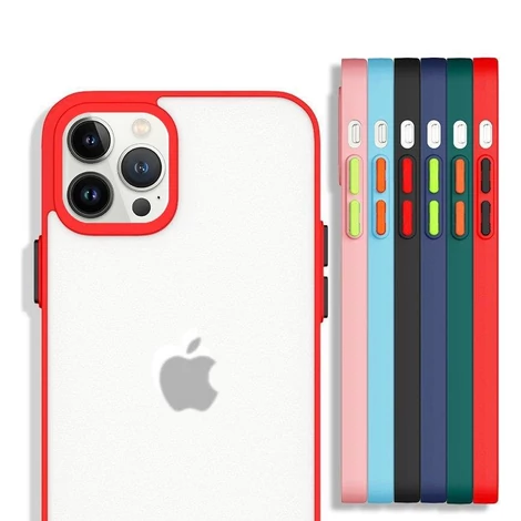 Milky Case szilikonból készült rugalmas, áttetsző tok iPhone 13 piros színű készülékhez