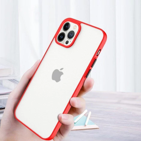 Milky Case szilikonból készült rugalmas, áttetsző tok iPhone 13 piros színű készülékhez