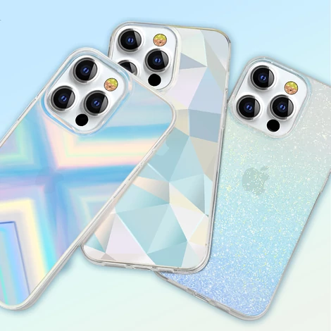 Kingxbar Streamer sorozat luxus elegáns telefon tok iPhone 13 kék (háromszög)