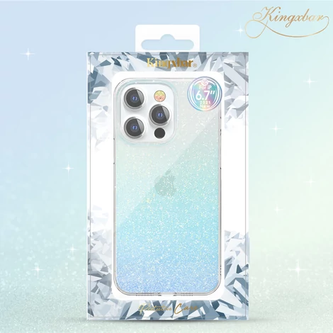 Kingxbar Streamer sorozat luxus elegáns telefon tok iPhone 13 kék (háromszög)