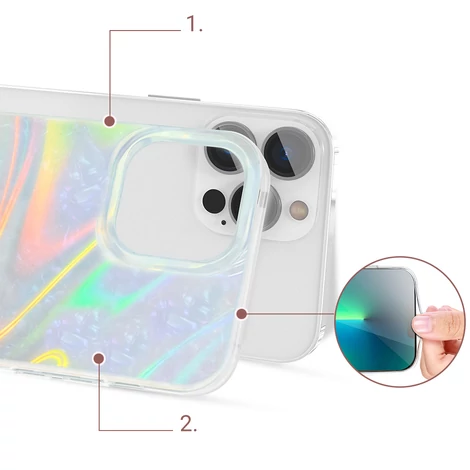 Kingxbar Shell sorozat luxus elegáns telefon tok iPhone 13 gyöngyház-minta