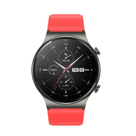 Szilikon szíj a Huawei Watch GT / GT2 / GT2 Pro okosórához piros színű
