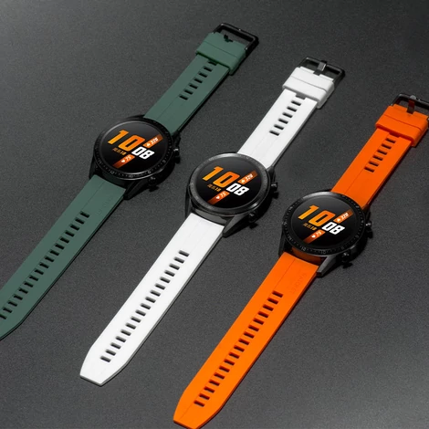 Szilikon szíj a Huawei Watch GT / GT2 / GT2 Pro okosórához piros színű