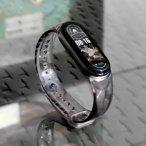 Csere szilikon pánt Xiaomi Mi Band 6 / 5 fekete színű szalaghoz