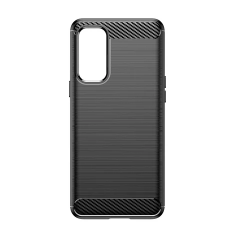 Carbon Case rugalmas Tok a OnePlus Nord 2 5G számára fekete