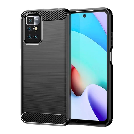 Carbon Case Flexible Cover Sleeve for Xiaomi Redmi 10 black