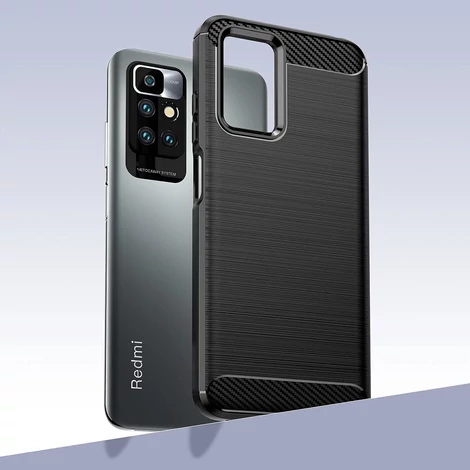 Szén tok Rugalmas Tok hüvely Xiaomi Redmi 10 fekete