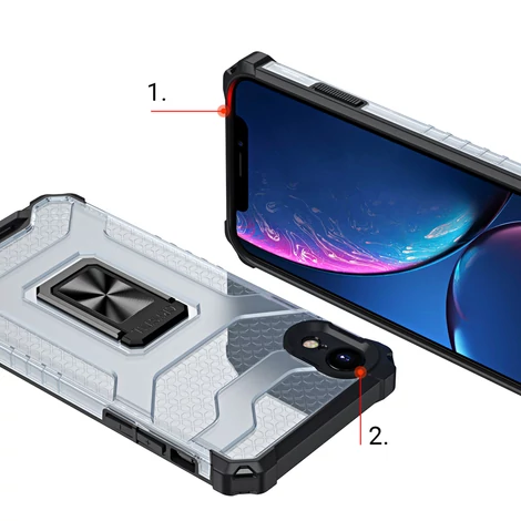Kristálygyűrű tok Kickstand Kemény, masszív borítás iPhone XR-hez piros