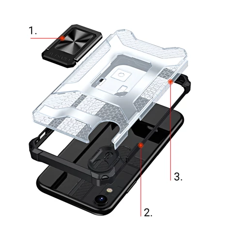 Kristálygyűrű tok Kickstand Kemény, masszív borítás iPhone XR-hez piros