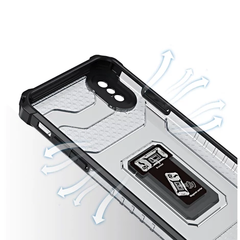 Kristálygyűrű tok Kickstand Kemény, masszív Tok iPhone XS Max fekete