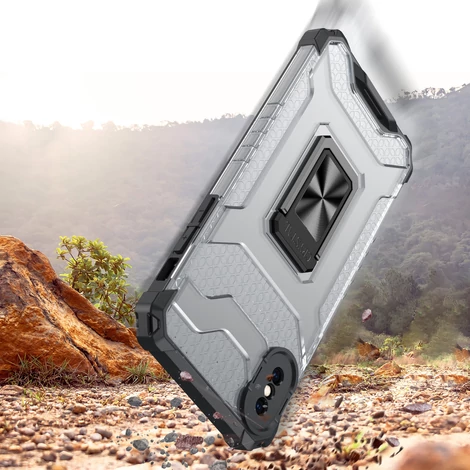 Kristálygyűrű tok Kickstand Kemény, masszív Tok iPhone XS Max kék