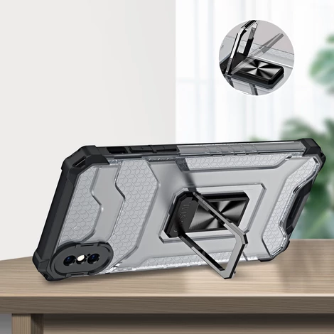 Kristálygyűrű tok Kickstand Kemény, masszív Tok iPhone XS Max kék