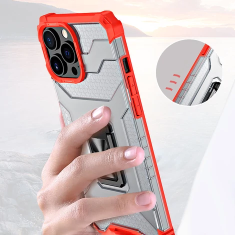 Kristálygyűrű tok Kickstand Kemény, masszív borítás iPhone 11 Pro-hoz piros