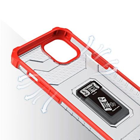 Kristály gyűrű tok Kickstand Kemény robusztus Tok iPhone 13 mini piros
