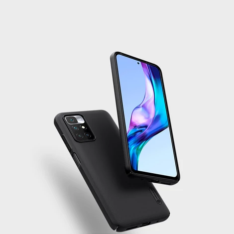 Nillkin Super Frosted Shield edzett tok Tok + állvány Xiaomi Redmi 10 fekete