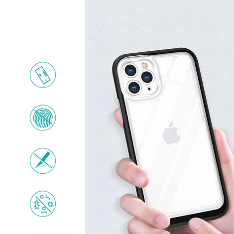 Tiszta 3in1 tok iPhone 11 Pro kerethez zselés borítás fekete
