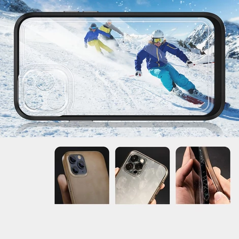 Tiszta 3in1 tok iPhone 11 Pro kerethez zselés borítás fekete
