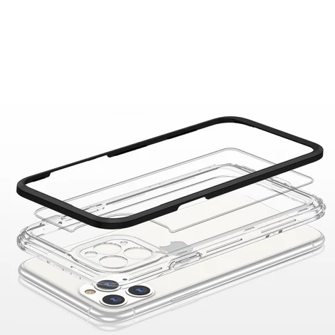 Tiszta 3in1 tok iPhone 11 Pro kerethez zselés borítás fekete