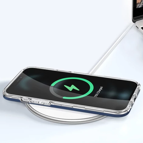 Tiszta 3in1 tok iPhone 11 Pro Max kék keret zselés borításhoz