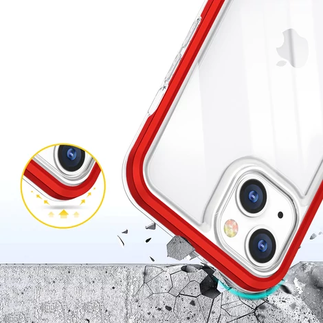 Tiszta 3in1 tok iPhone 13 Frame Cover zselés borítás piros