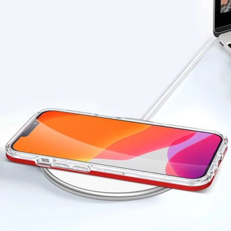 Tiszta 3in1 tok iPhone 13 Frame Cover zselés borítás piros