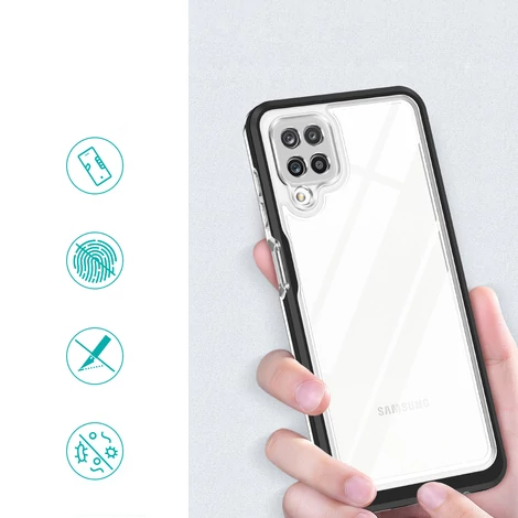 Tiszta 3in1 tok Samsung Galaxy A12 5G keret gél borítás fekete