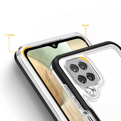 Tiszta 3in1 tok Samsung Galaxy A12 5G keret gél borítás fekete