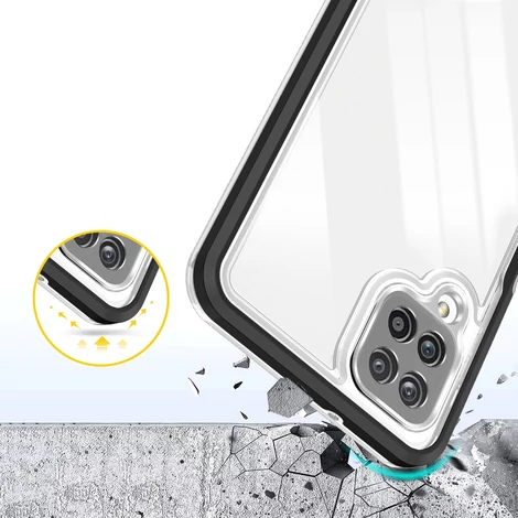 Tiszta 3in1 tok Samsung Galaxy A12 5G keret gél borítás fekete