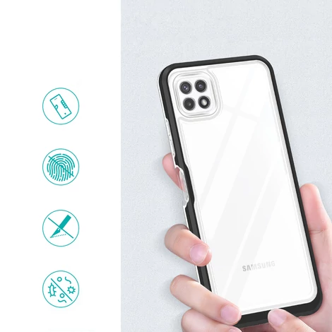 Tiszta 3in1 tok Samsung Galaxy A22 5G keret gél borítás fekete