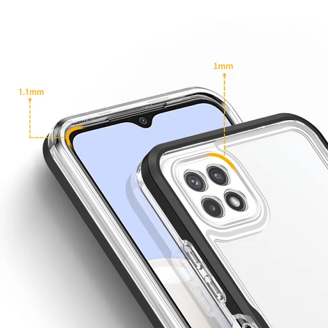 Tiszta 3in1 tok Samsung Galaxy A22 5G keret gél borítás fekete