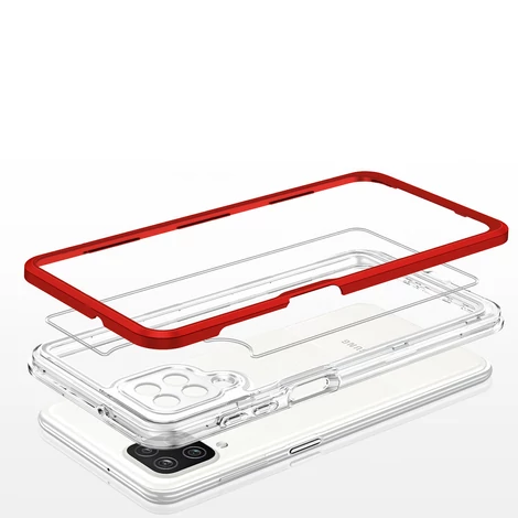 Tiszta 3in1 tok Samsung Galaxy A22 4G keret gél Tok piros