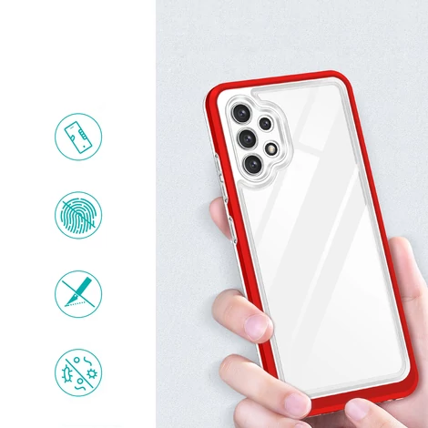 Tiszta 3in1 tok Samsung Galaxy A32 4G keret gél Tok piros