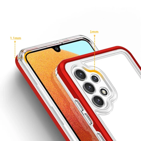 Tiszta 3in1 tok Samsung Galaxy A32 4G keret gél Tok piros