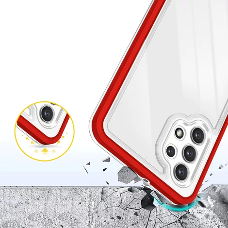 Tiszta 3in1 tok Samsung Galaxy A32 4G keret gél Tok piros