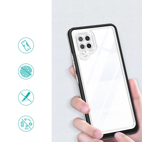 Tiszta 3in1 tok Samsung Galaxy A42 5G keret gél borítás fekete