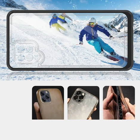 Tiszta 3in1 tok Samsung Galaxy A42 5G keret gél borítás fekete