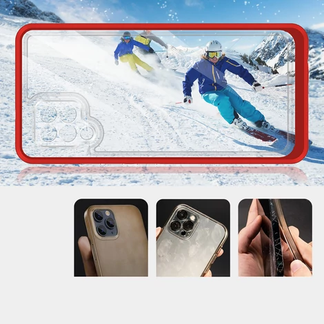 Tiszta 3in1 tok Samsung Galaxy A42 5G keret gél Tok piros