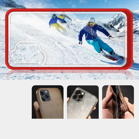 Tiszta 3in1 tok Samsung Galaxy A72 4G keret gél Tok piros