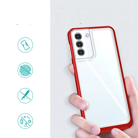 Tiszta 3in1 tok Samsung Galaxy S21 5G keret gél Tok piros