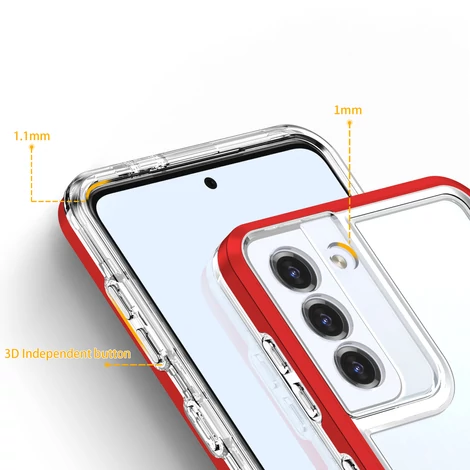 Tiszta 3in1 tok Samsung Galaxy S21 5G keret gél Tok piros